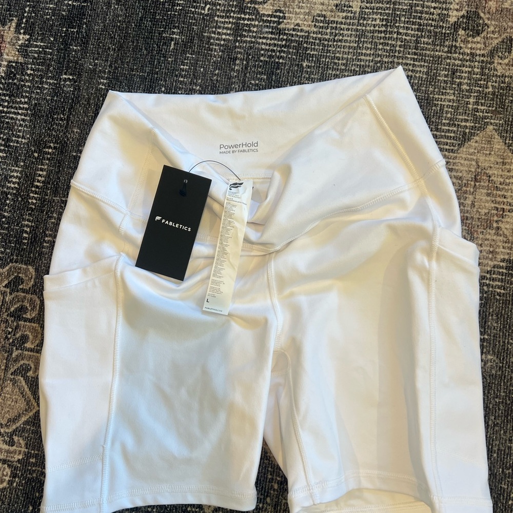 Fabletics Women's White Bike Shorts